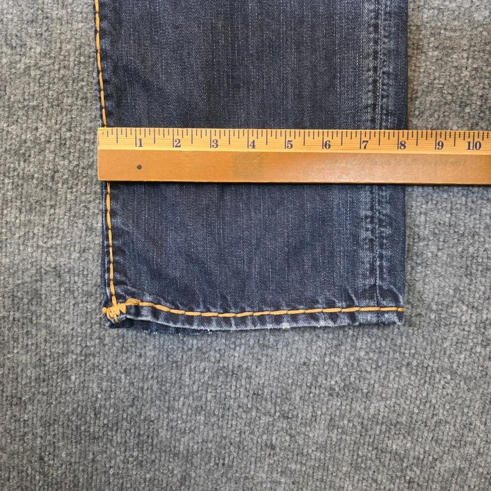 True Religion Geno Jeans Men 42W X 33L Blue Slim Fit Distressed Flap Pocket